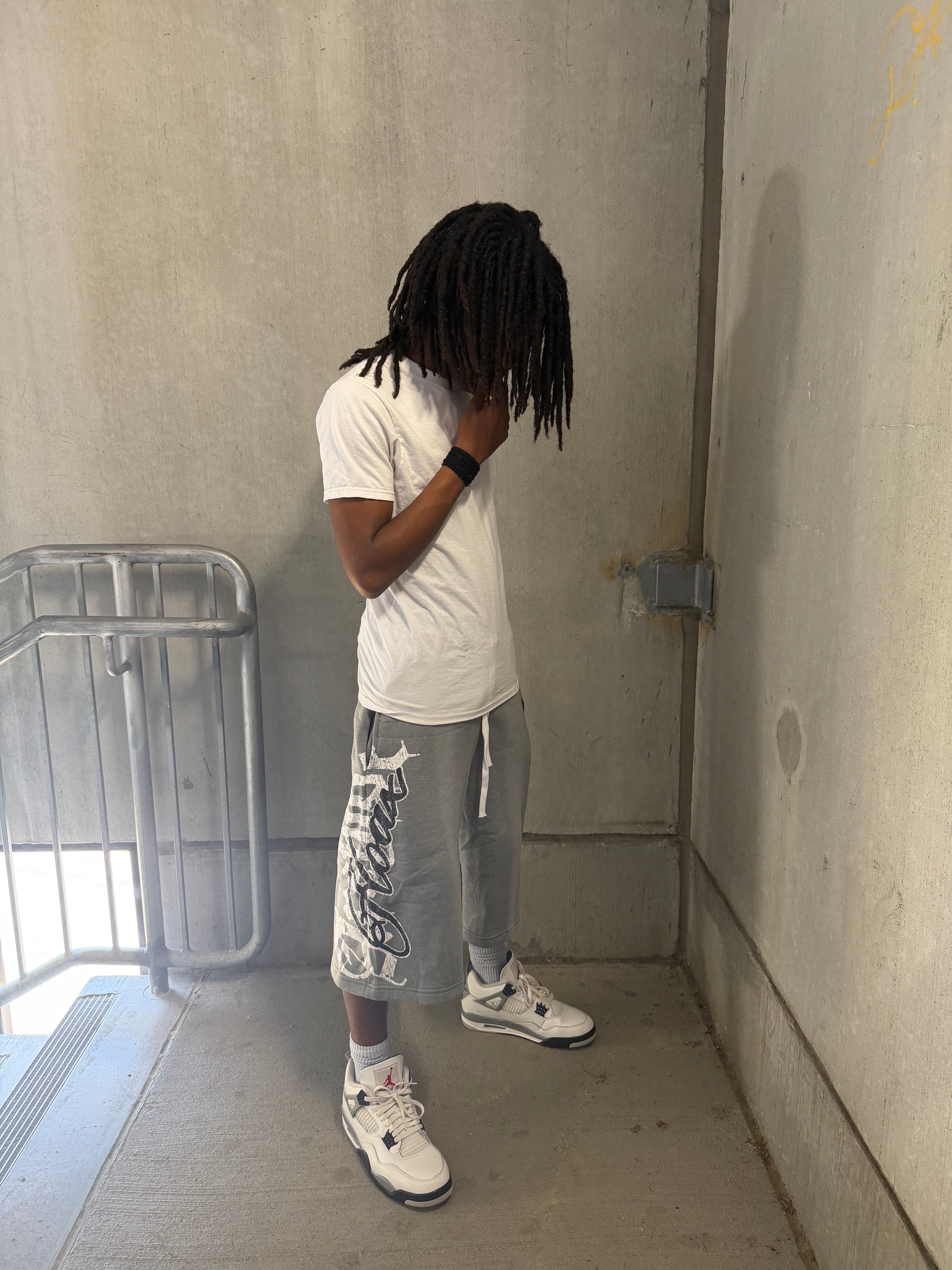 Grey Long SweatShorts
