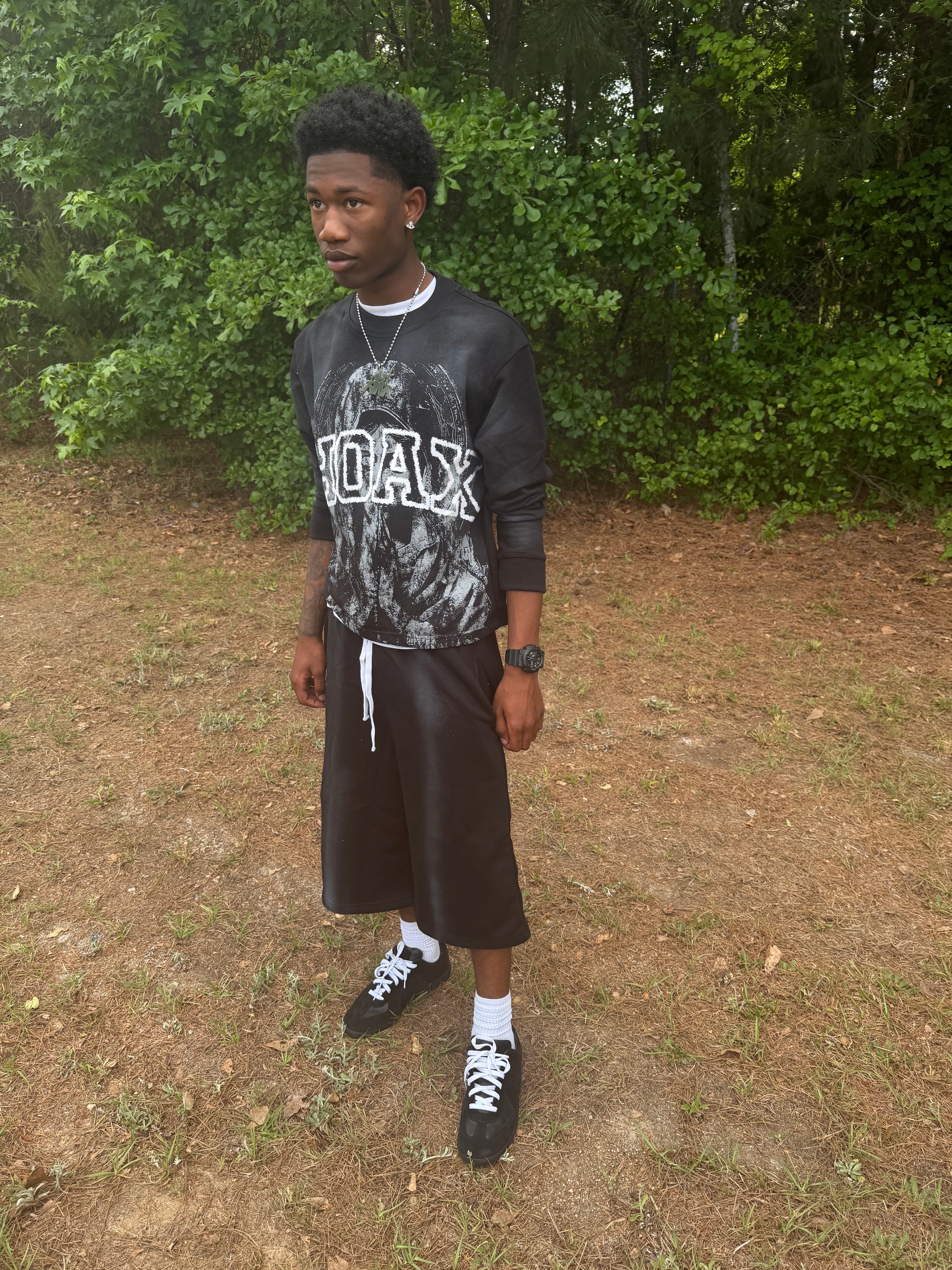 Black Long SweatShorts