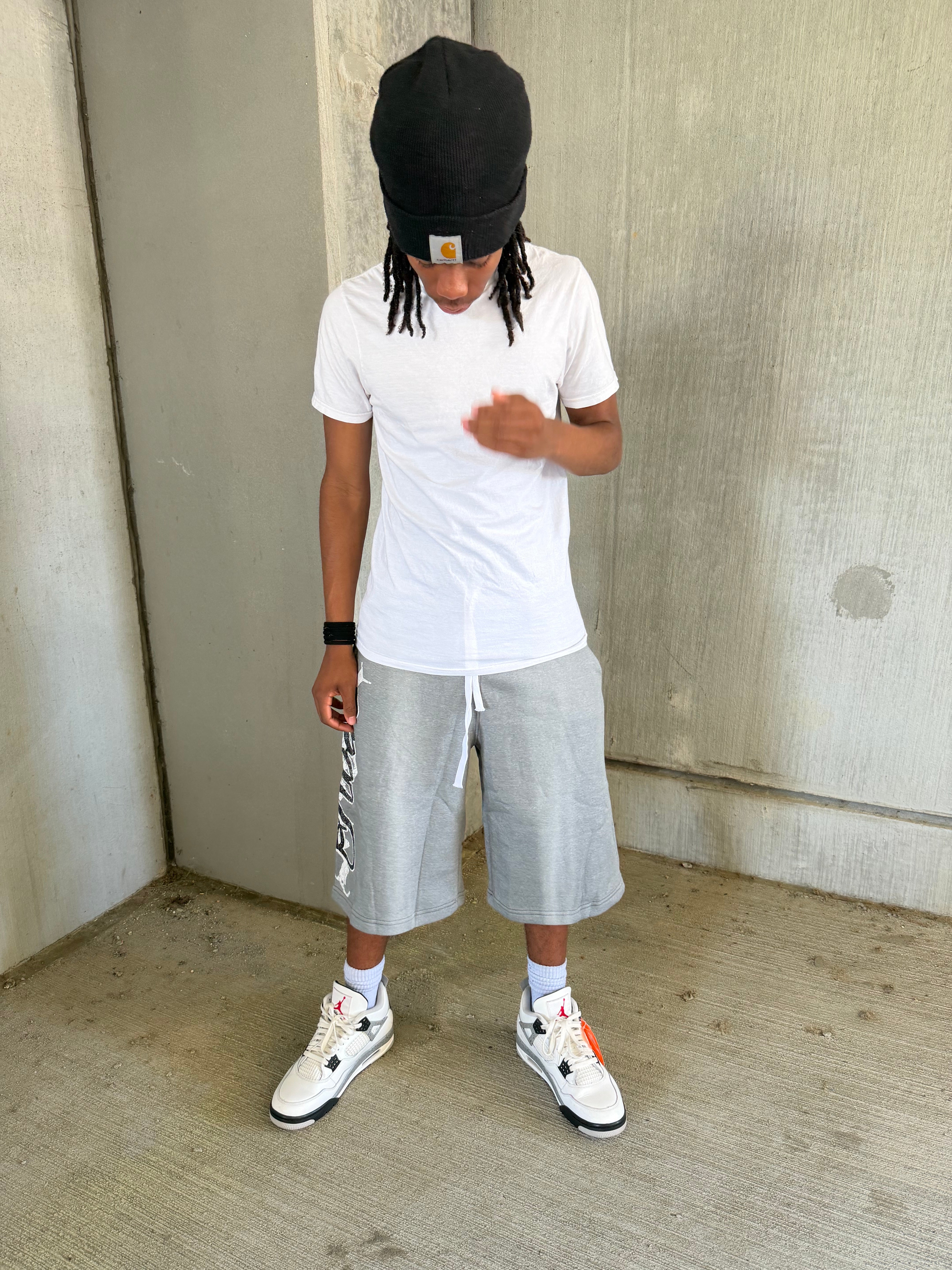 Grey Long SweatShorts